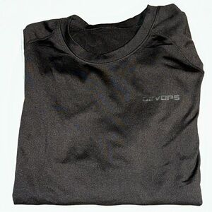 Devops Men’s Fleece Compression Long Sleeve - Black - Size Medium